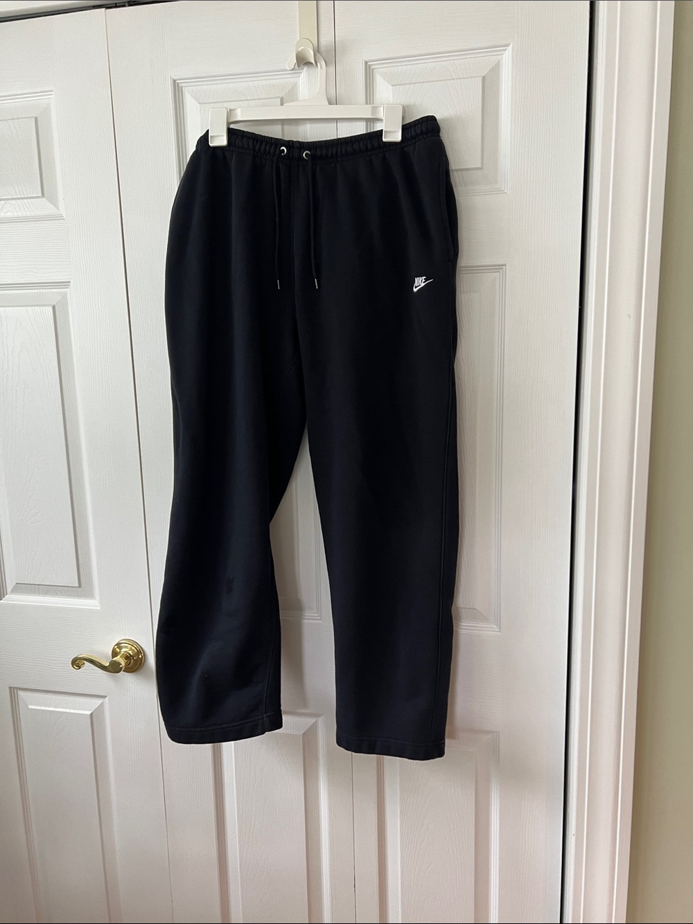 Nike Black Jogger Pants with White Swoosh Logo